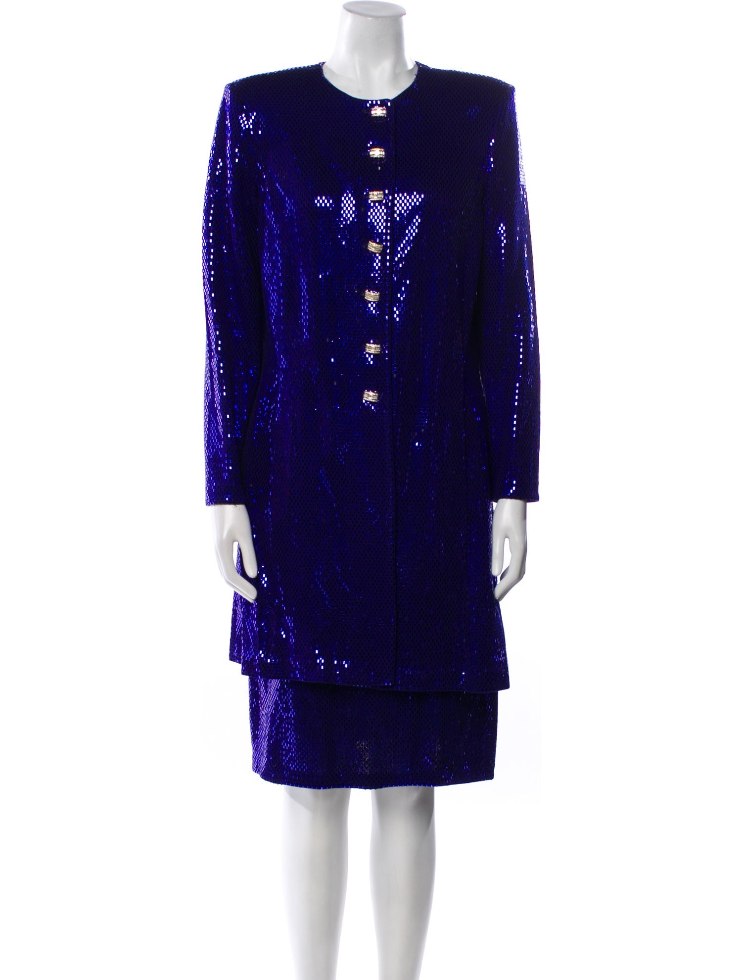 St. John Patterned Crystal Embellishments Skirt Set