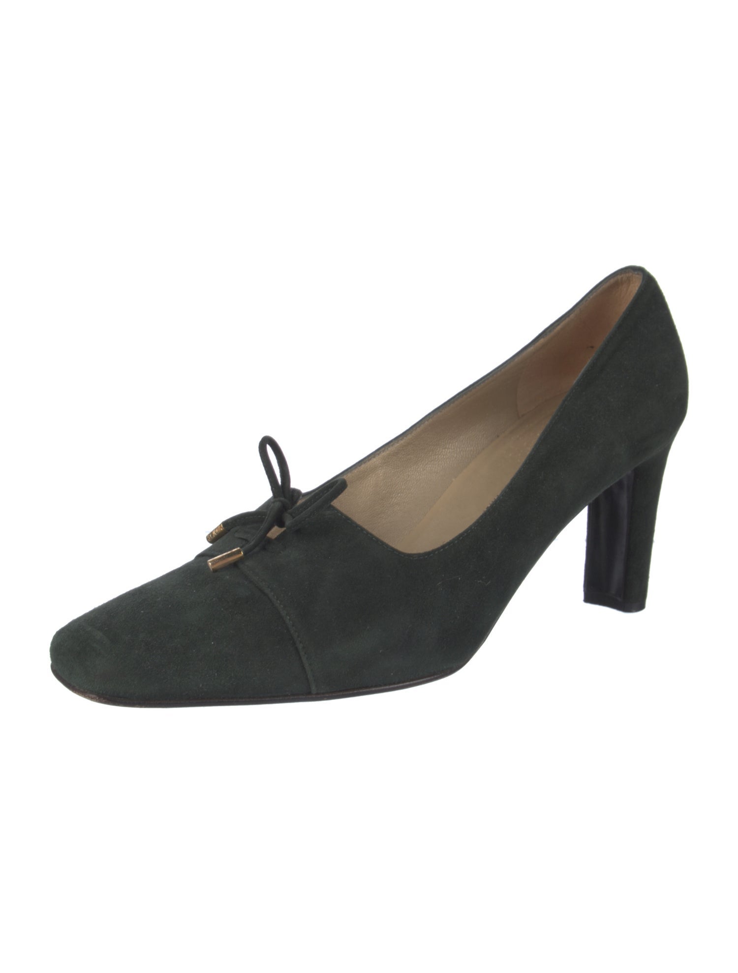 St. John Suede Bow Accents Pumps