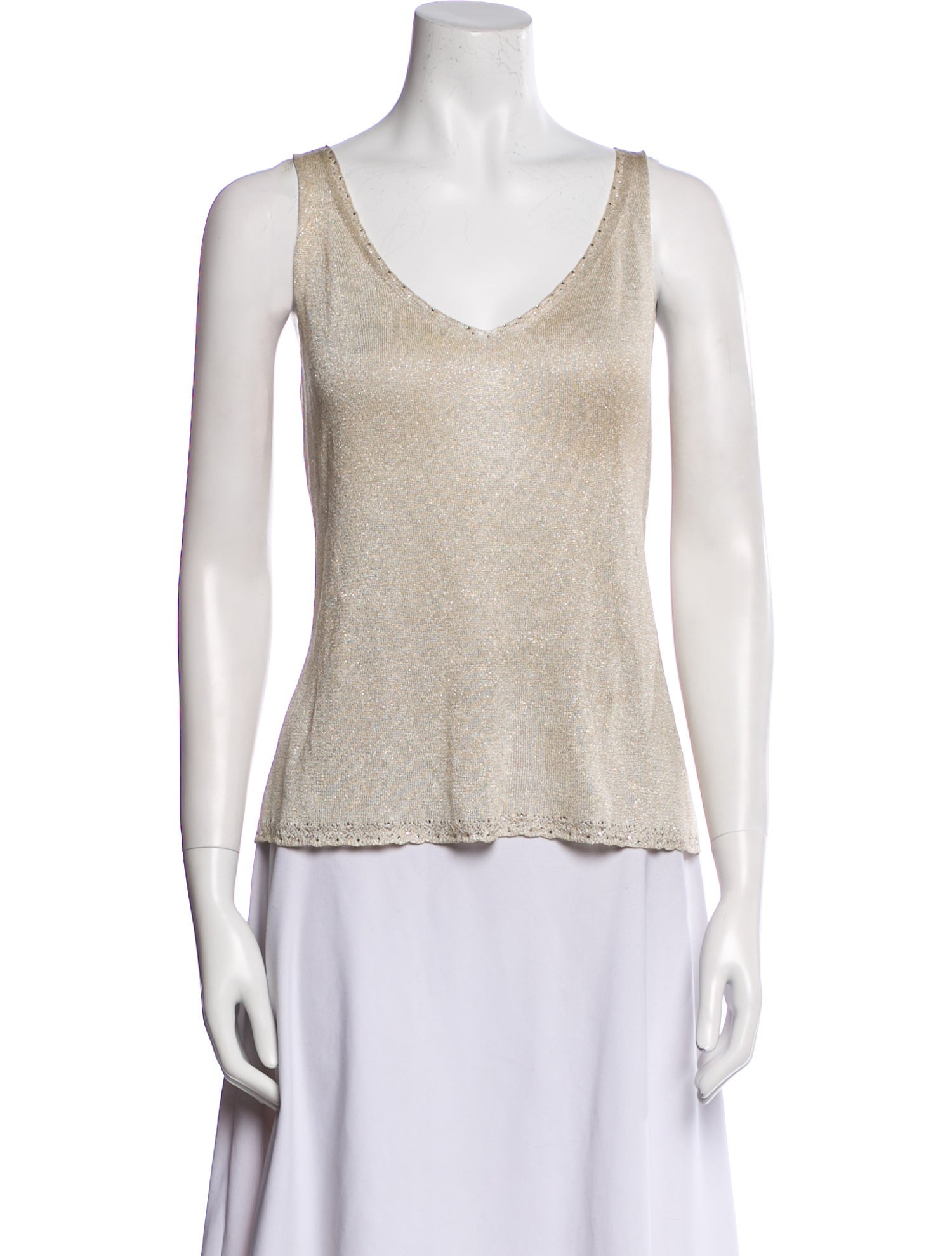 St. John V-Neck Sleeveless Top