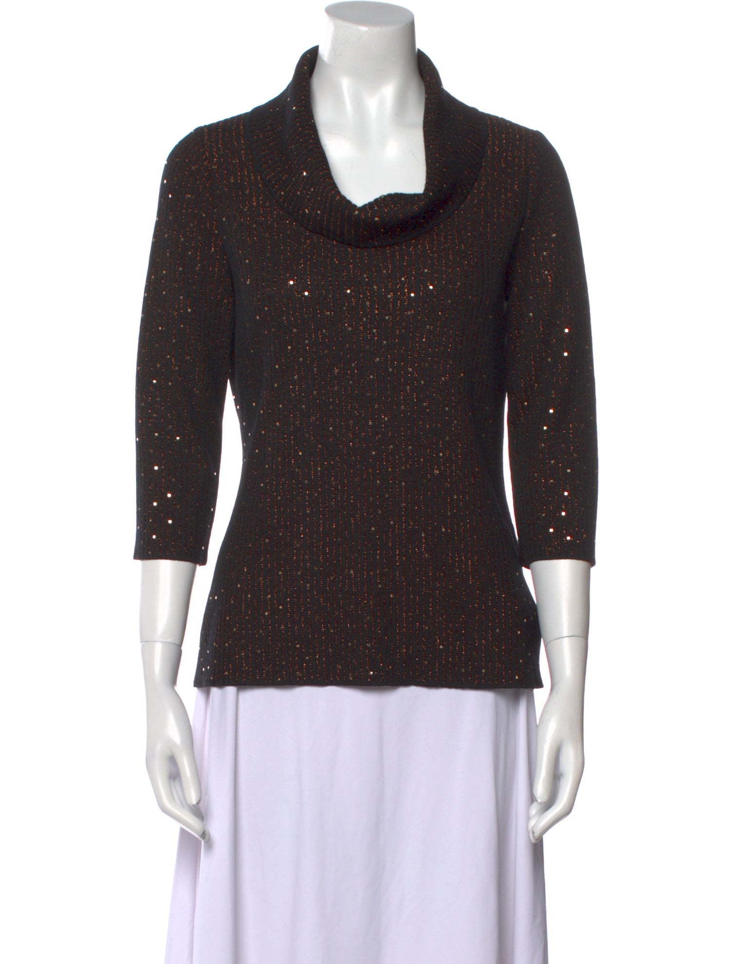 St. John Wool Cowl Neck Sweater