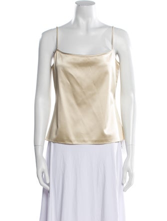 St. John Square Neckline Sleeveless Top