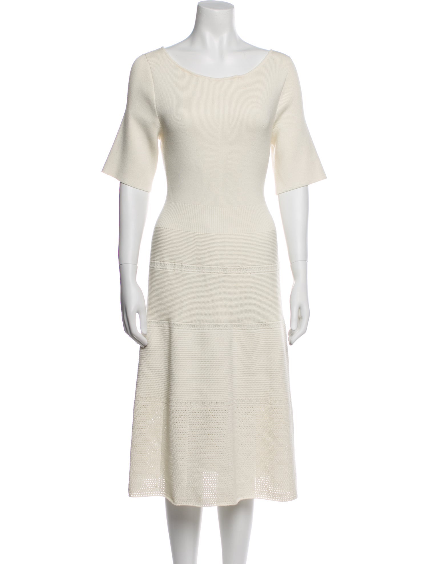 St. John Scoop Neck Midi Length Dress