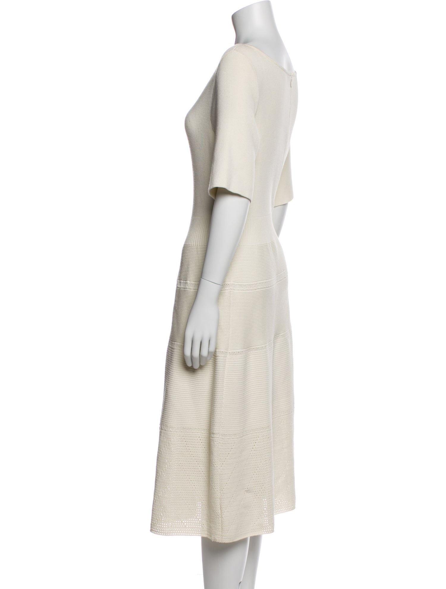 St. John Scoop Neck Midi Length Dress