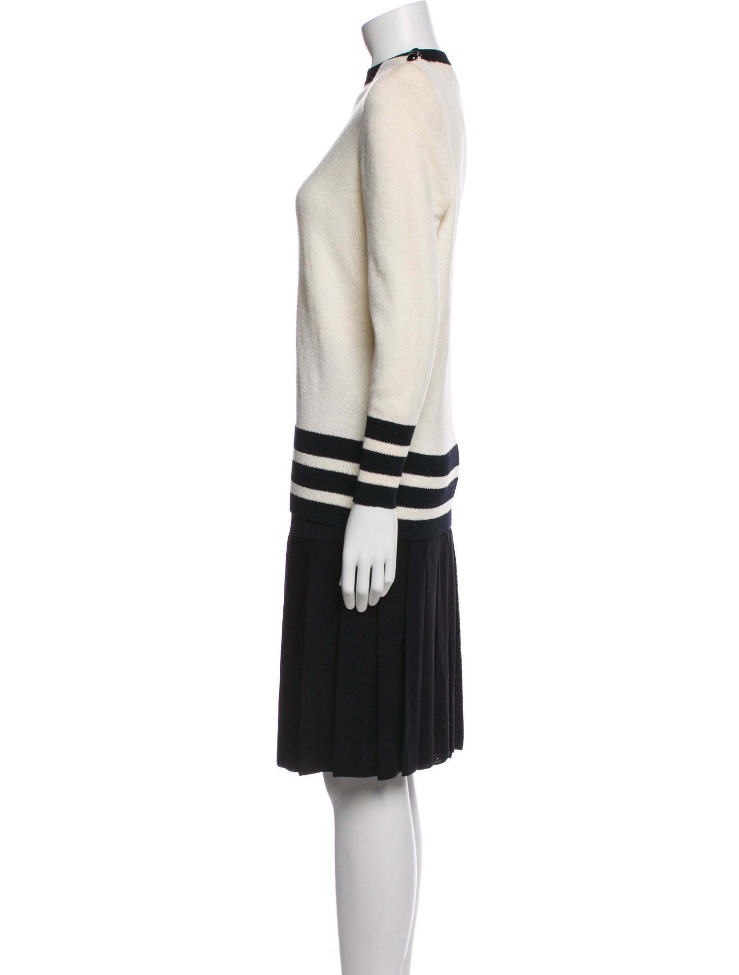 St. John Wool Striped Skirt Set