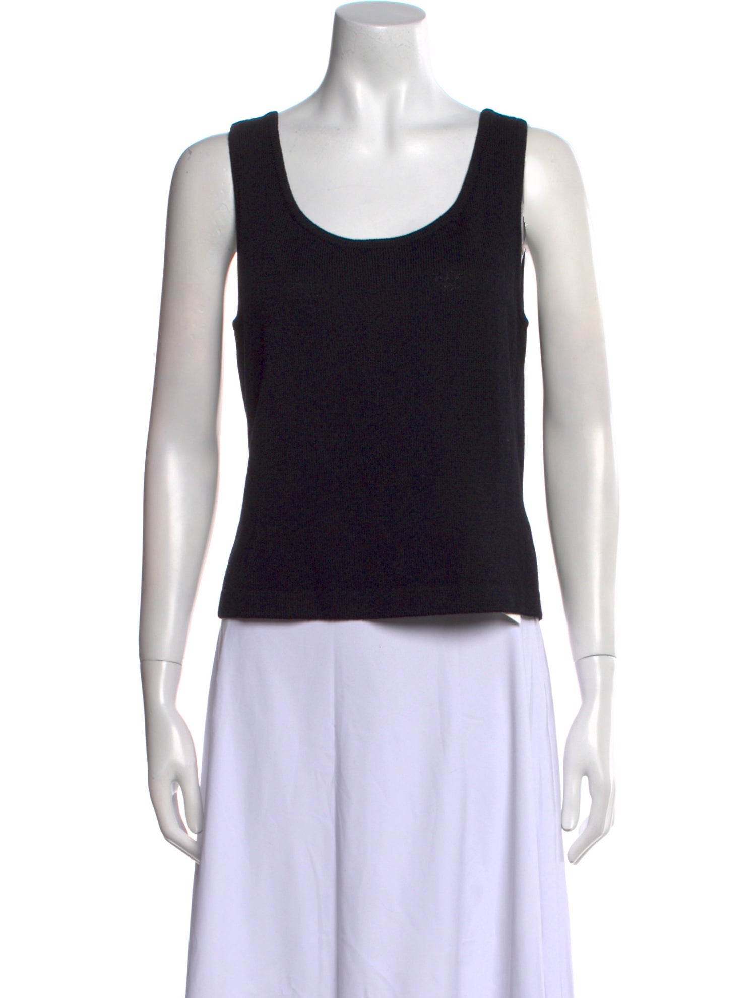 St. John Scoop Neck Sleeveless Top