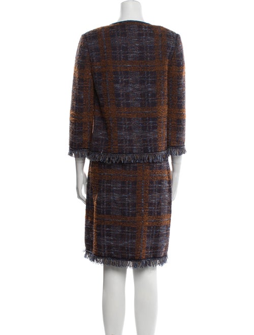 St. John Wool Tweed Pattern Skirt Set