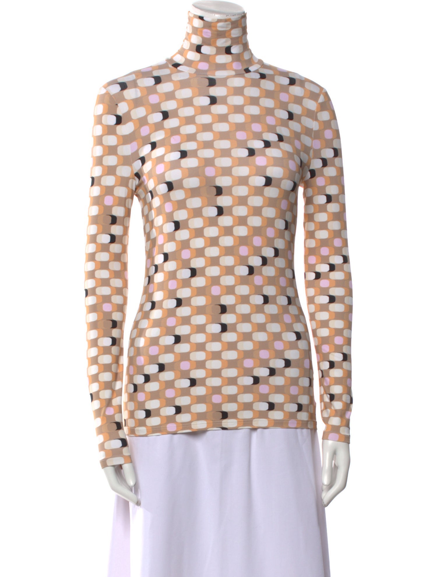 St. John Printed Mock Neck Top w/ Tags