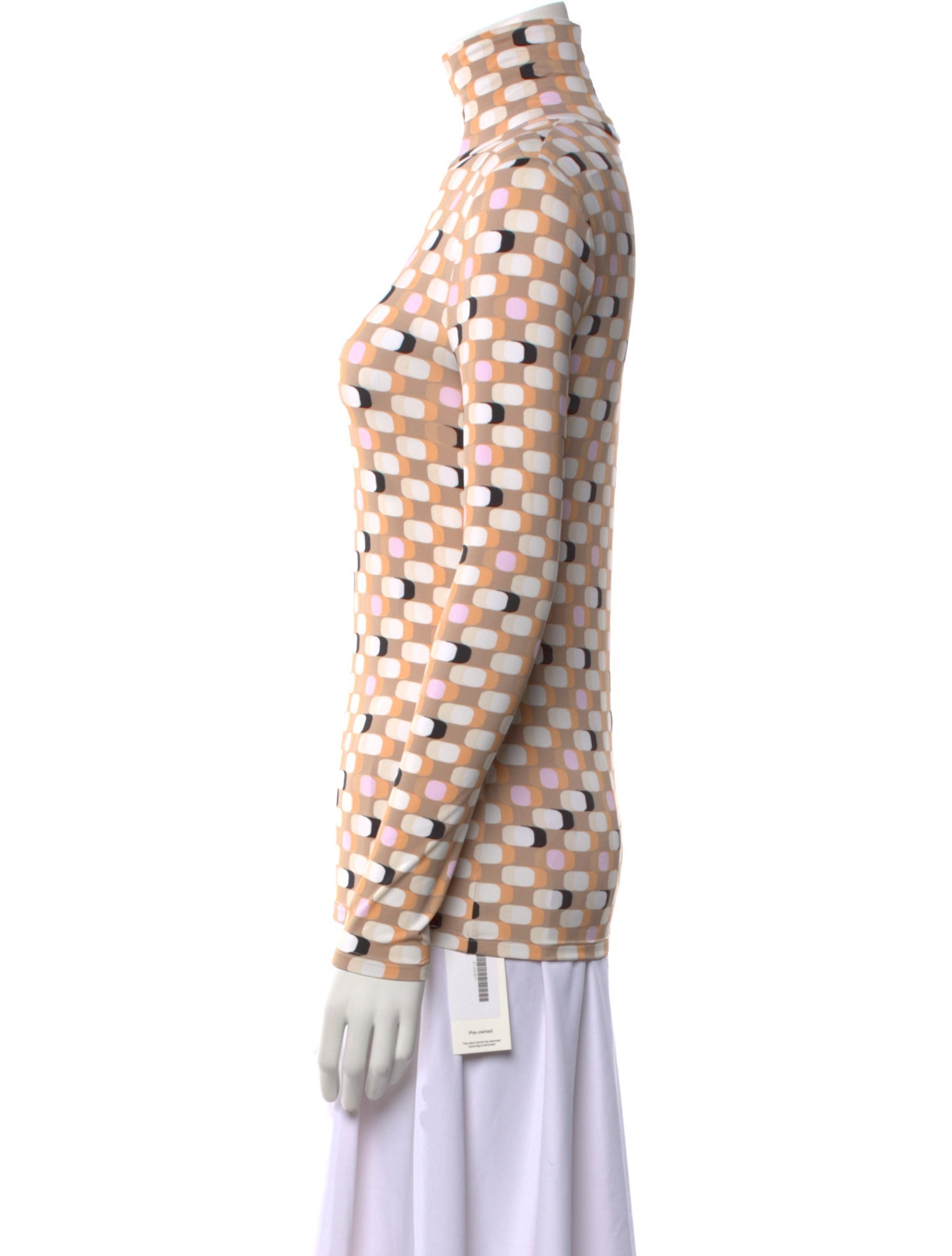 St. John Printed Mock Neck Top w/ Tags