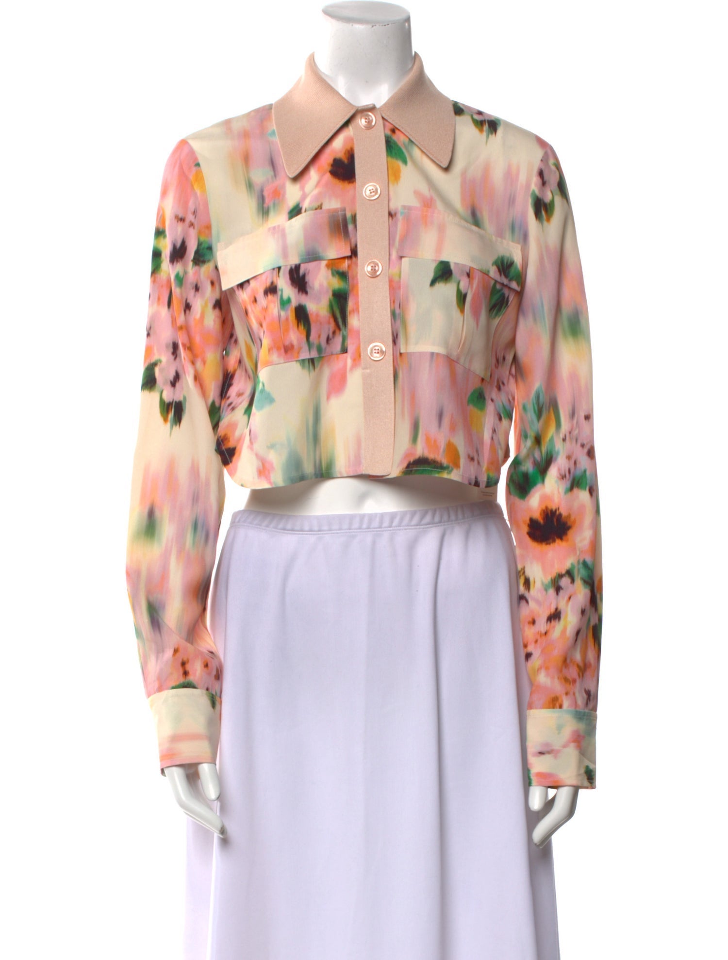 St. John Silk Printed Crop Top w/ Tags