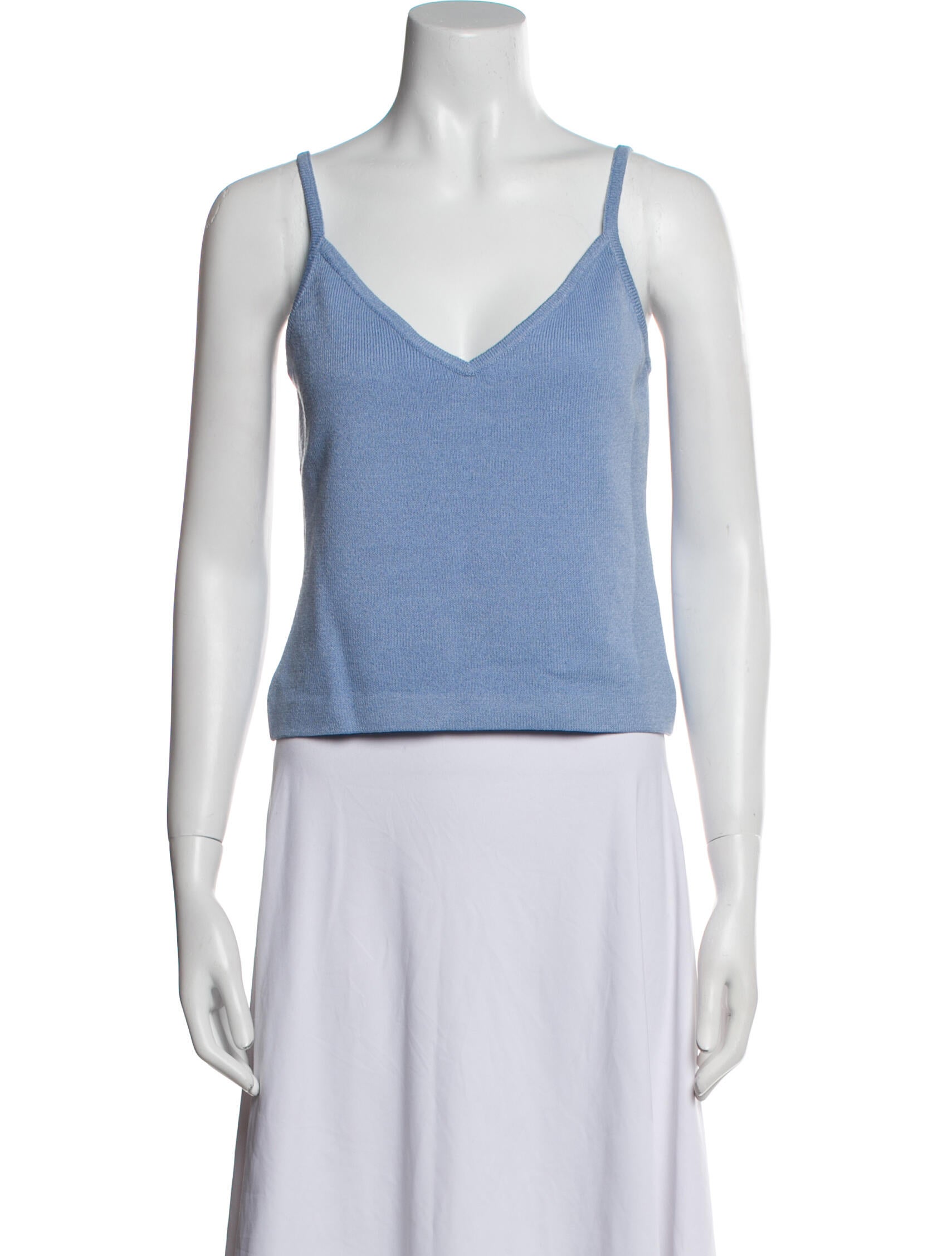St. John Wool V-Neck Crop Top