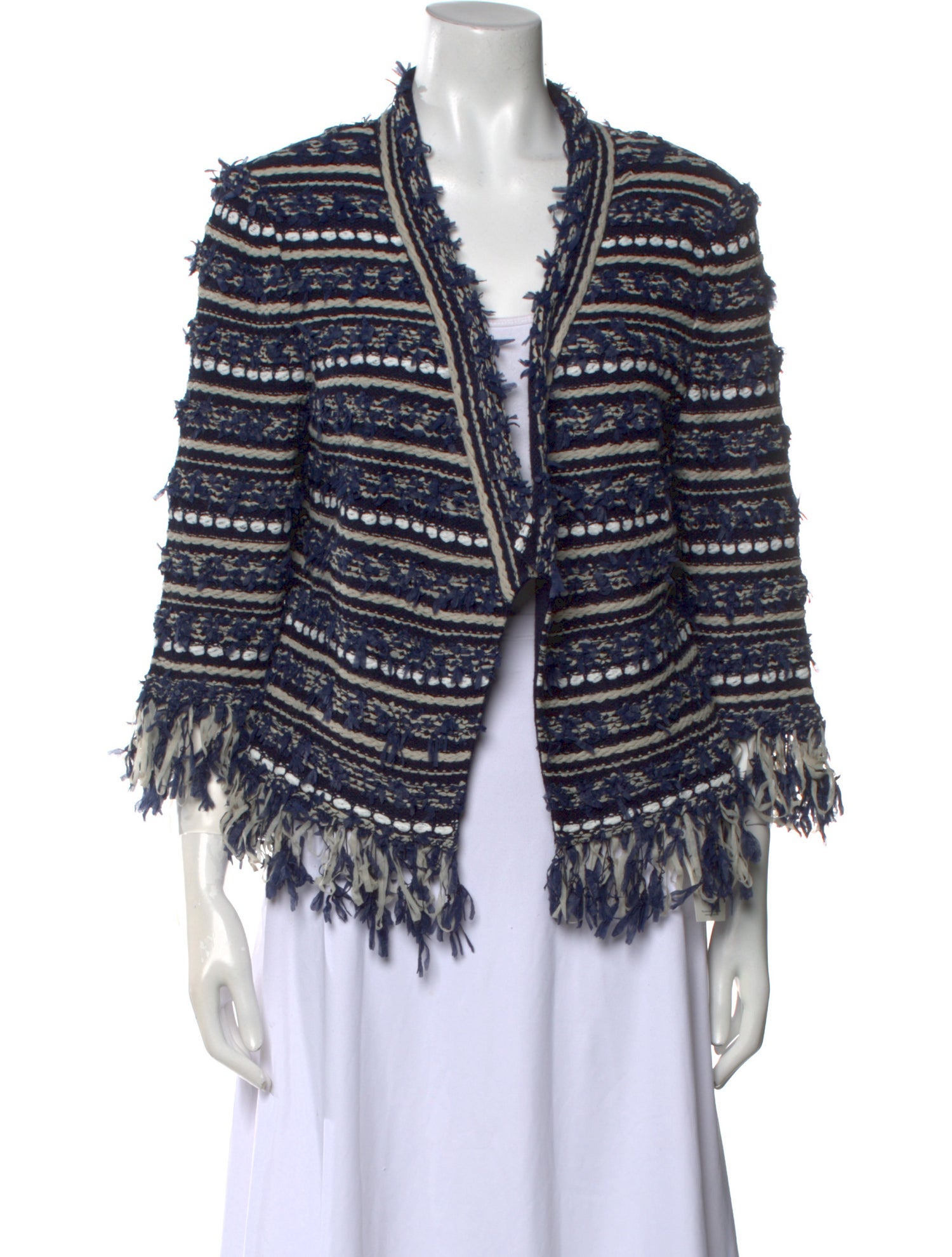 St. John Striped V-Neck Sweater