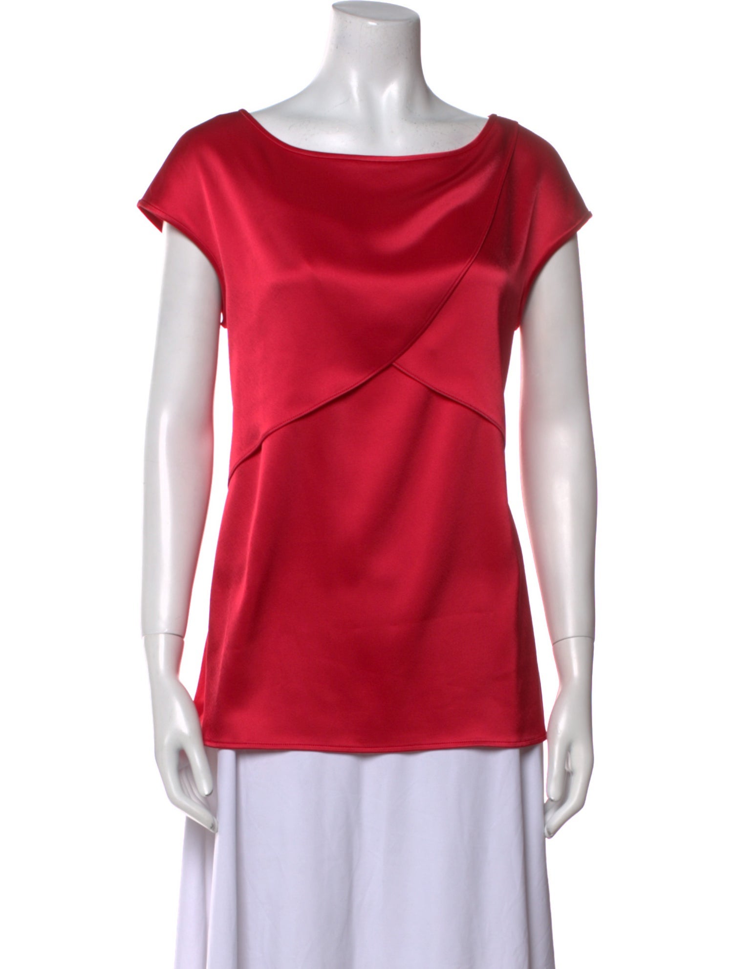 St. John Bateau Neckline Short Sleeve Blouse
