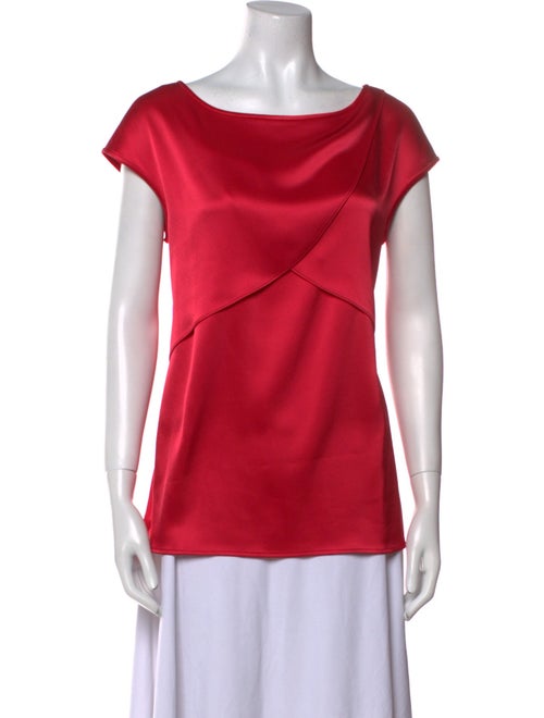 St. John Bateau Neckline Short Sleeve Blouse