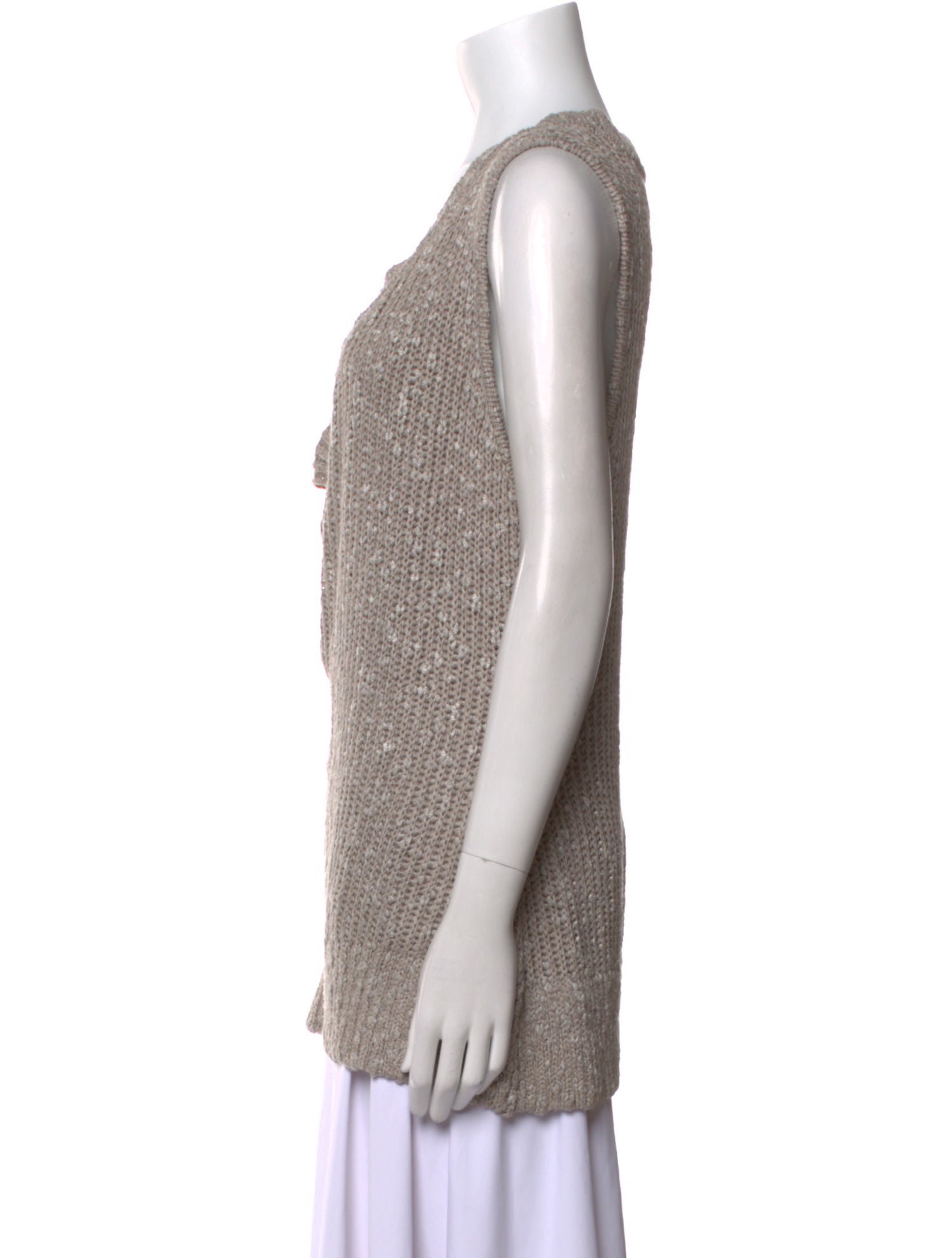 St. John Cowl Neck Sleeveless Top