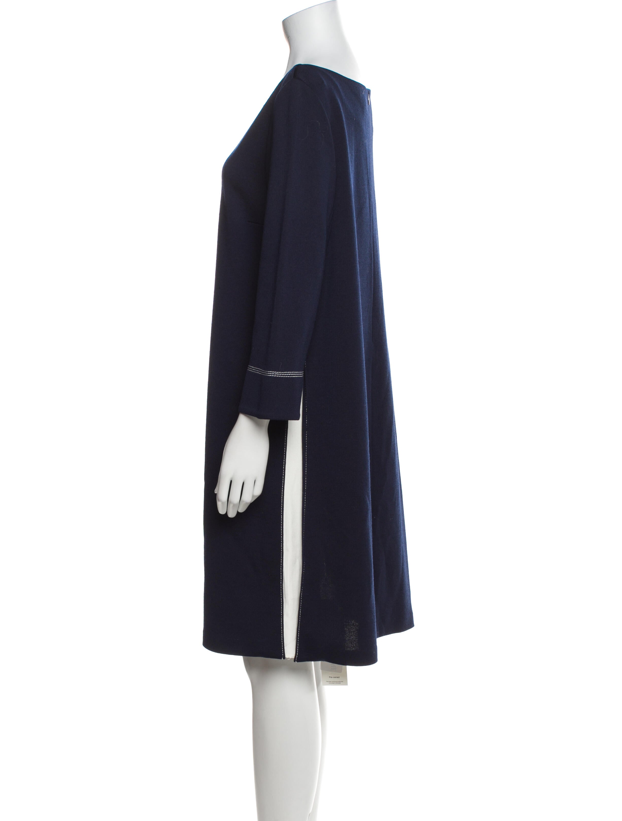 St. John Bateau Neckline Knee-Length Dress