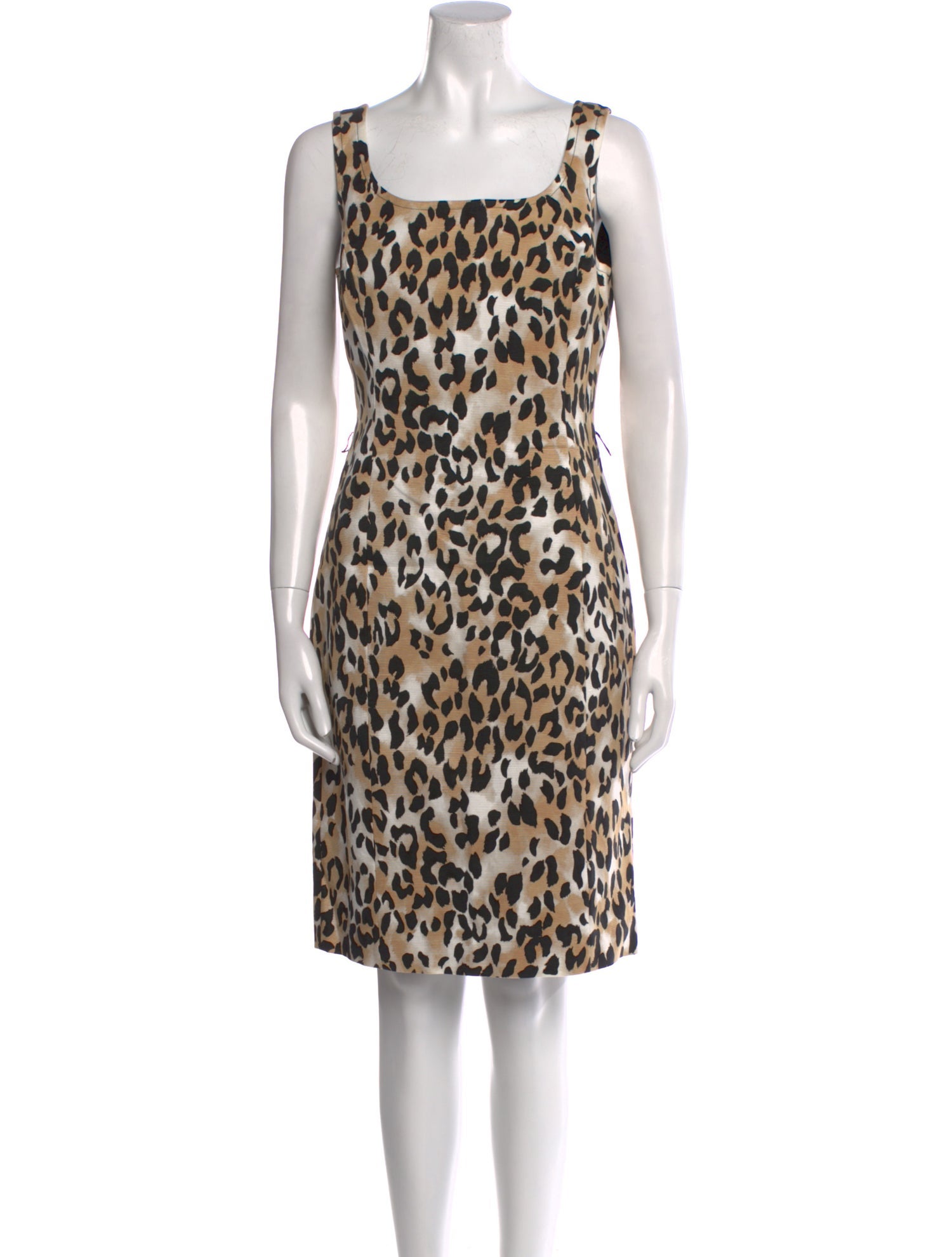 St. John Animal Print Knee-Length Dress
