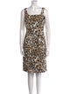 St. John Animal Print Knee-Length Dress
