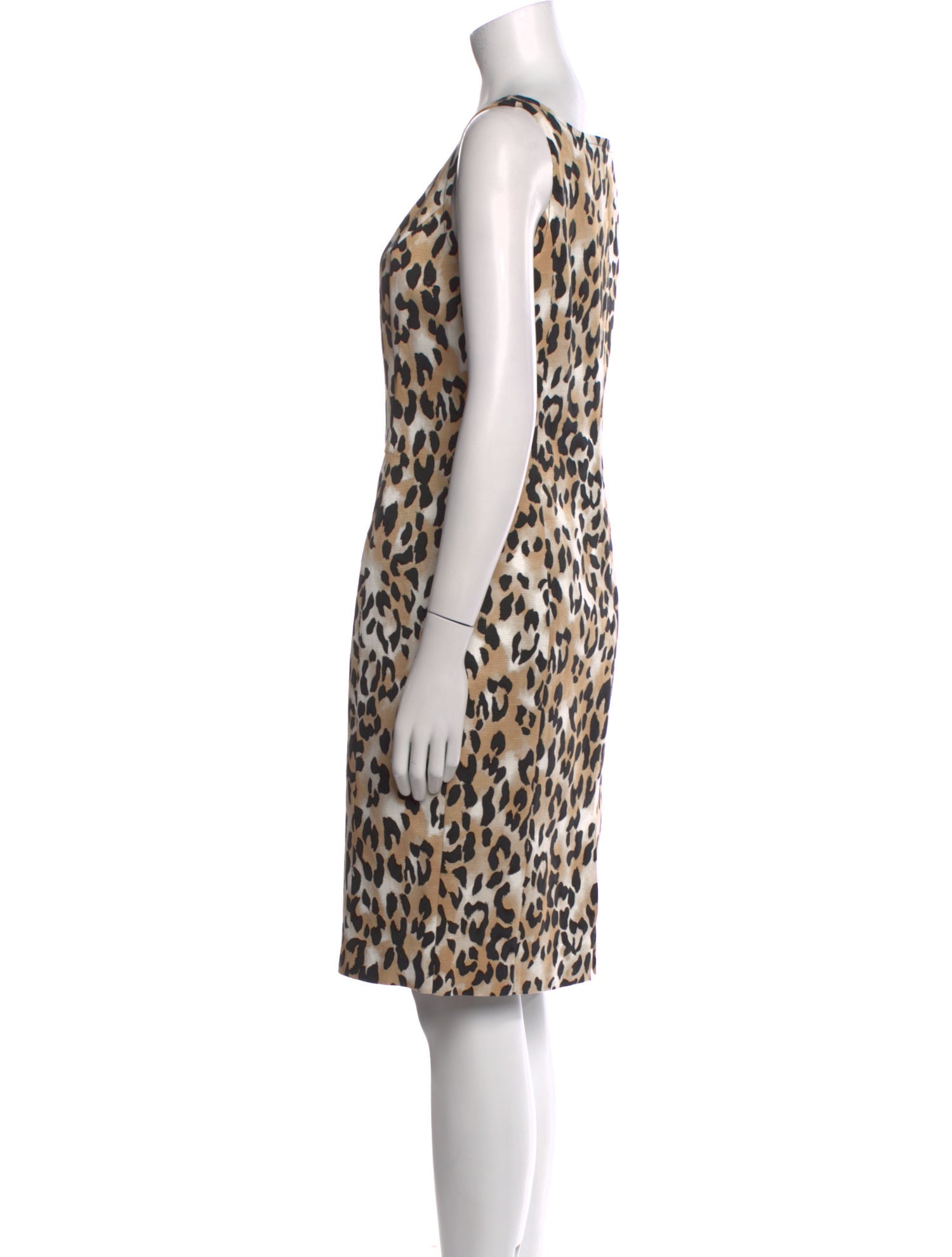 St. John Animal Print Knee-Length Dress