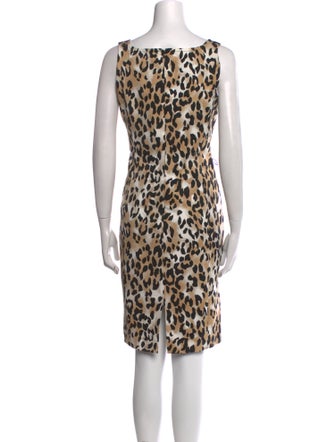 St. John Animal Print Knee-Length Dress