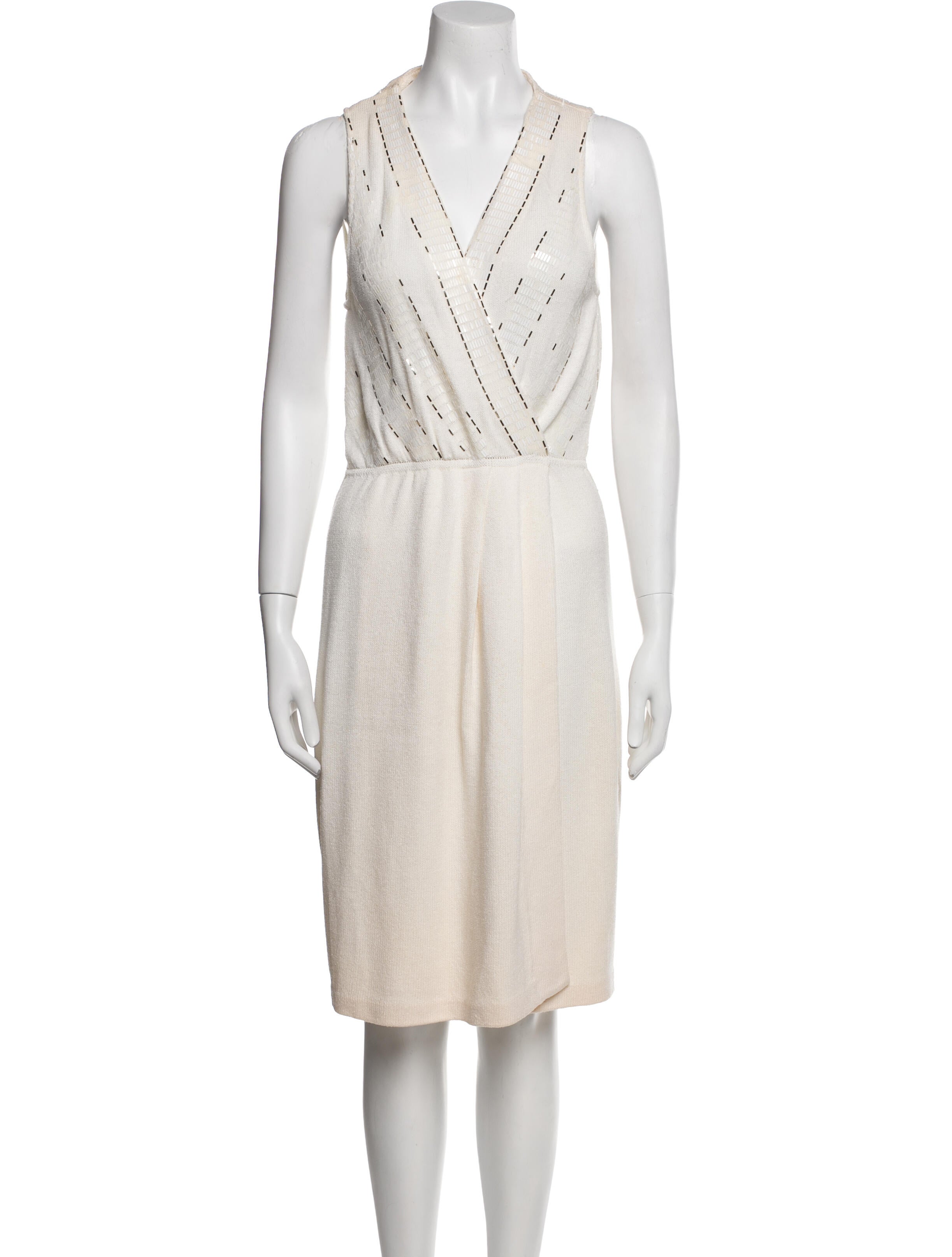 St. John V-Neck Knee-Length Dress