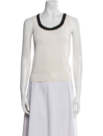 St. John Scoop Neck Sleeveless Top