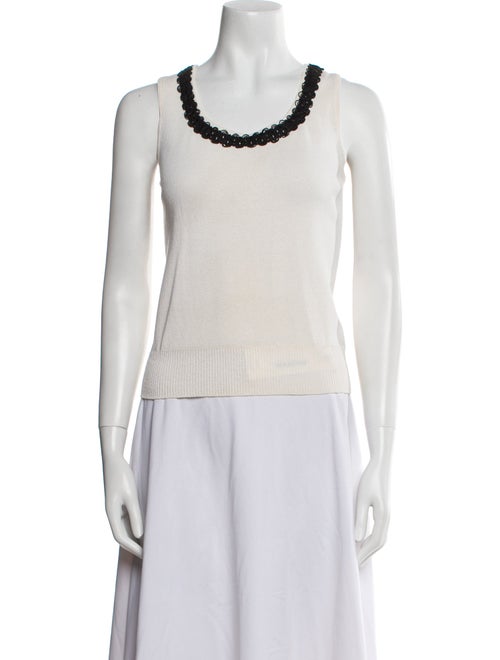 St. John Scoop Neck Sleeveless Top