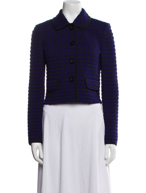 St. John Wool Plaid Print Evening Jacket