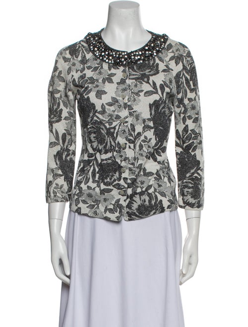 St. John Printed Crew Neck Sweater