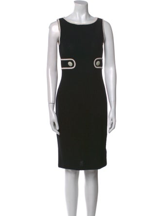St. John Bateau Neckline Knee-Length Dress
