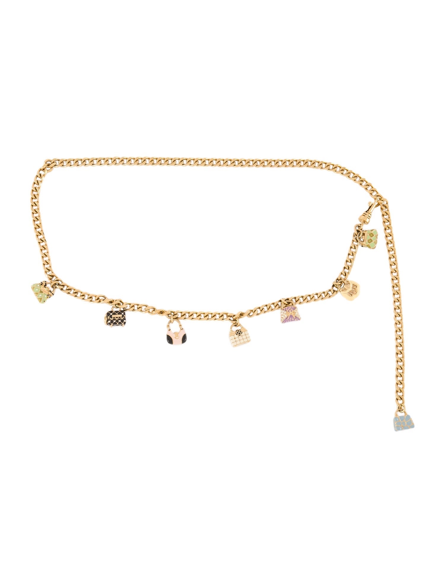 St. John Skinny Chain-Link Accents Waist Belt