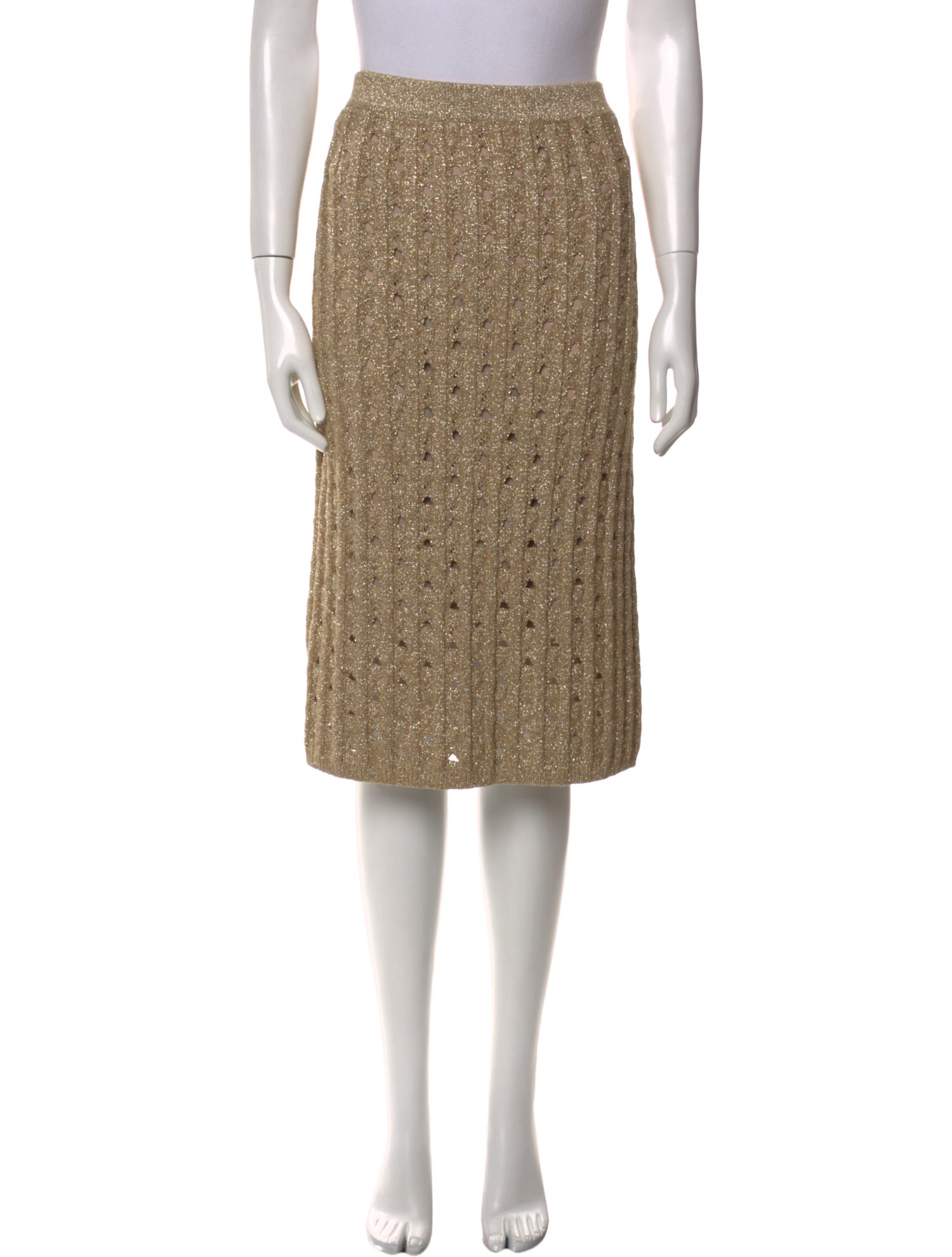 St. John Lasercut Accents Knee-Length Skirt