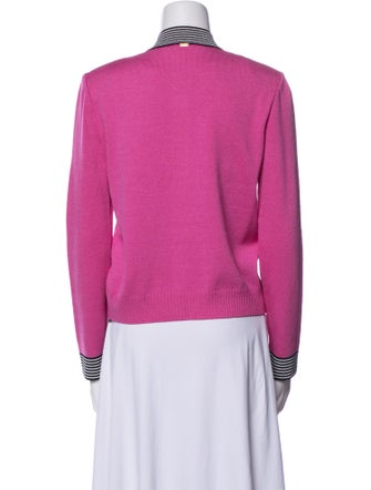 St. John Wool Colorblock Pattern Bomber Jacket