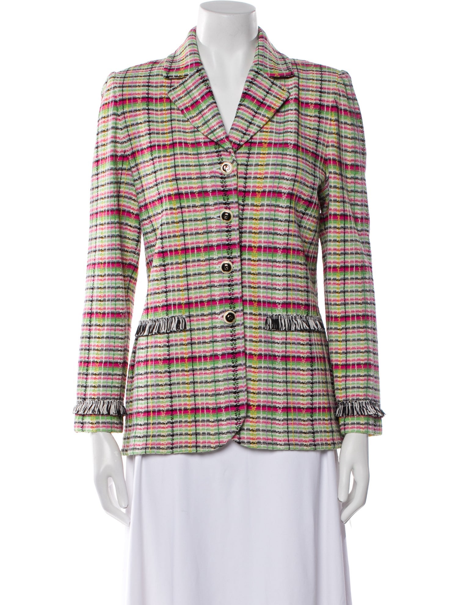 St. John Plaid Print Blazer