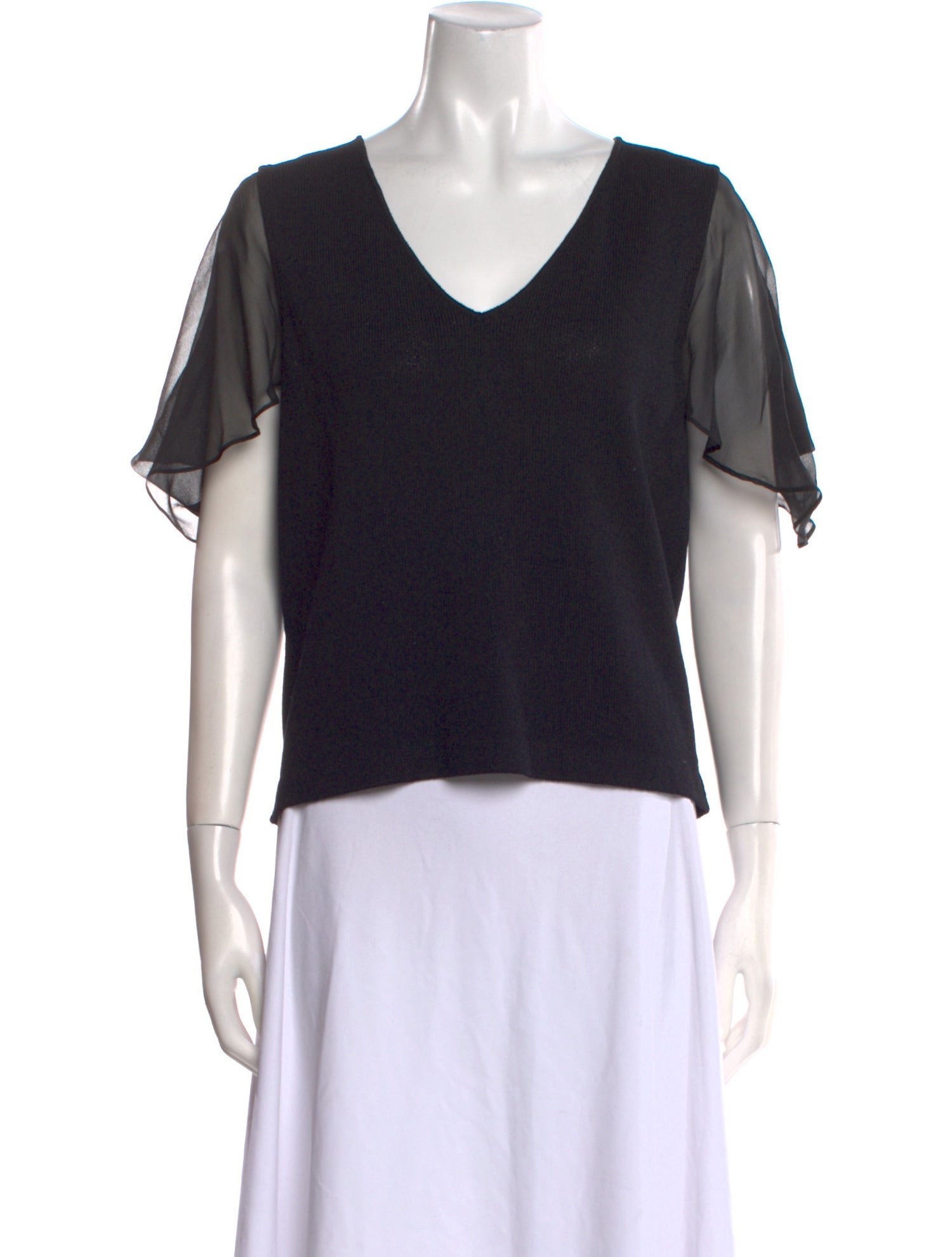 St. John Silk V-Neck T-Shirt