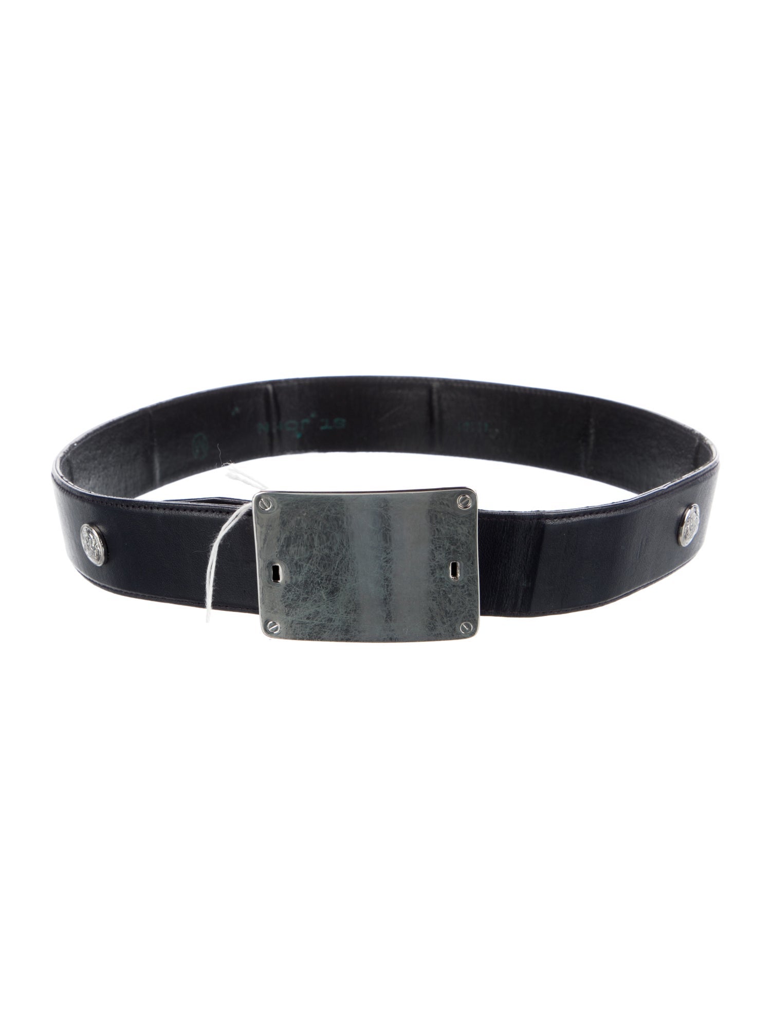 St. John Leather Studded Accents Waist Belt