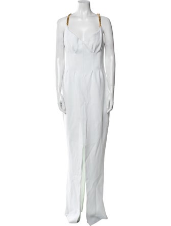 St. John V-Neck Long Dress