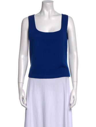 St. John Wool Square Neckline Top
