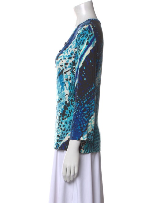 St. John Printed Scoop Neck Blouse