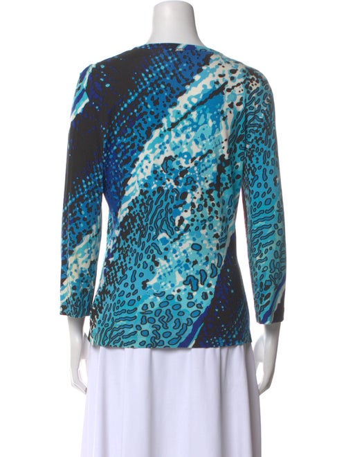 St. John Printed Scoop Neck Blouse