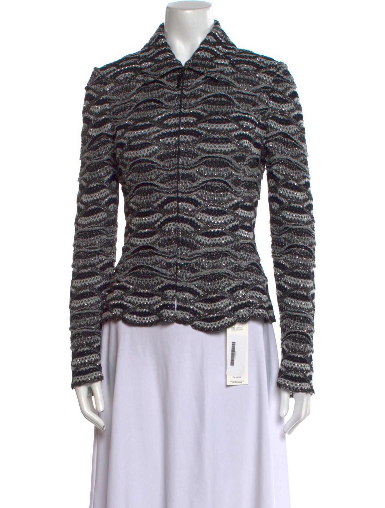 St. John Striped V-Neck Sweater