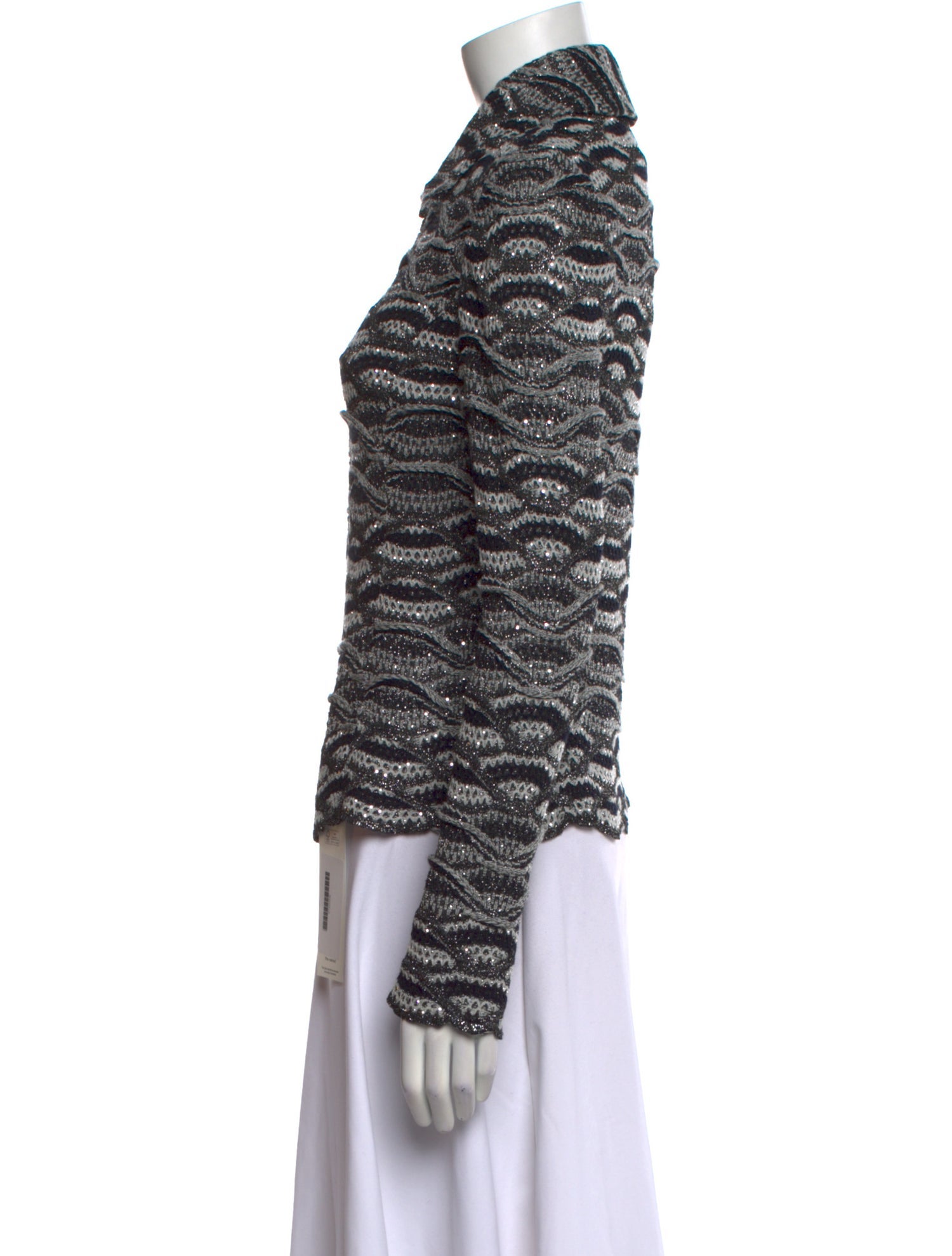 St. John Striped V-Neck Sweater