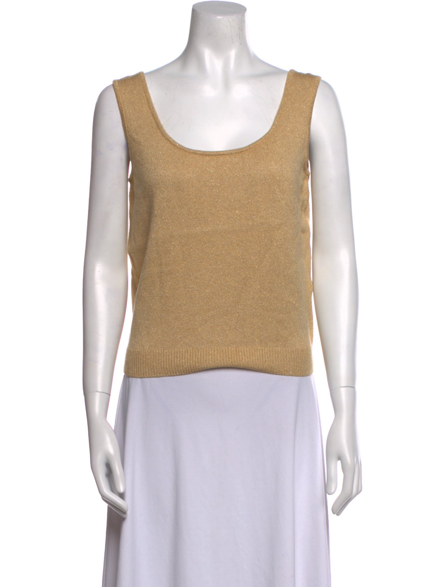 St. John Scoop Neck Sleeveless Crop Top
