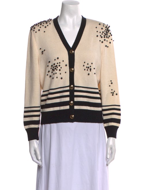 St. John Collection Striped V-Neck Sweater