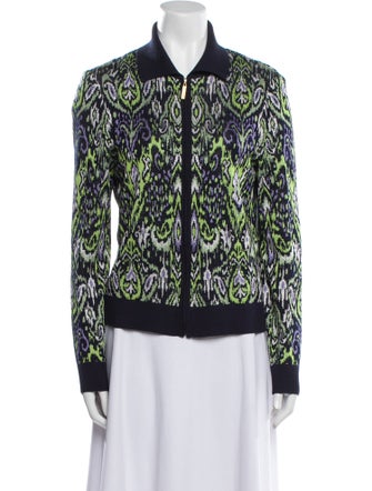 St. John Wool Printed Bomber Jacket