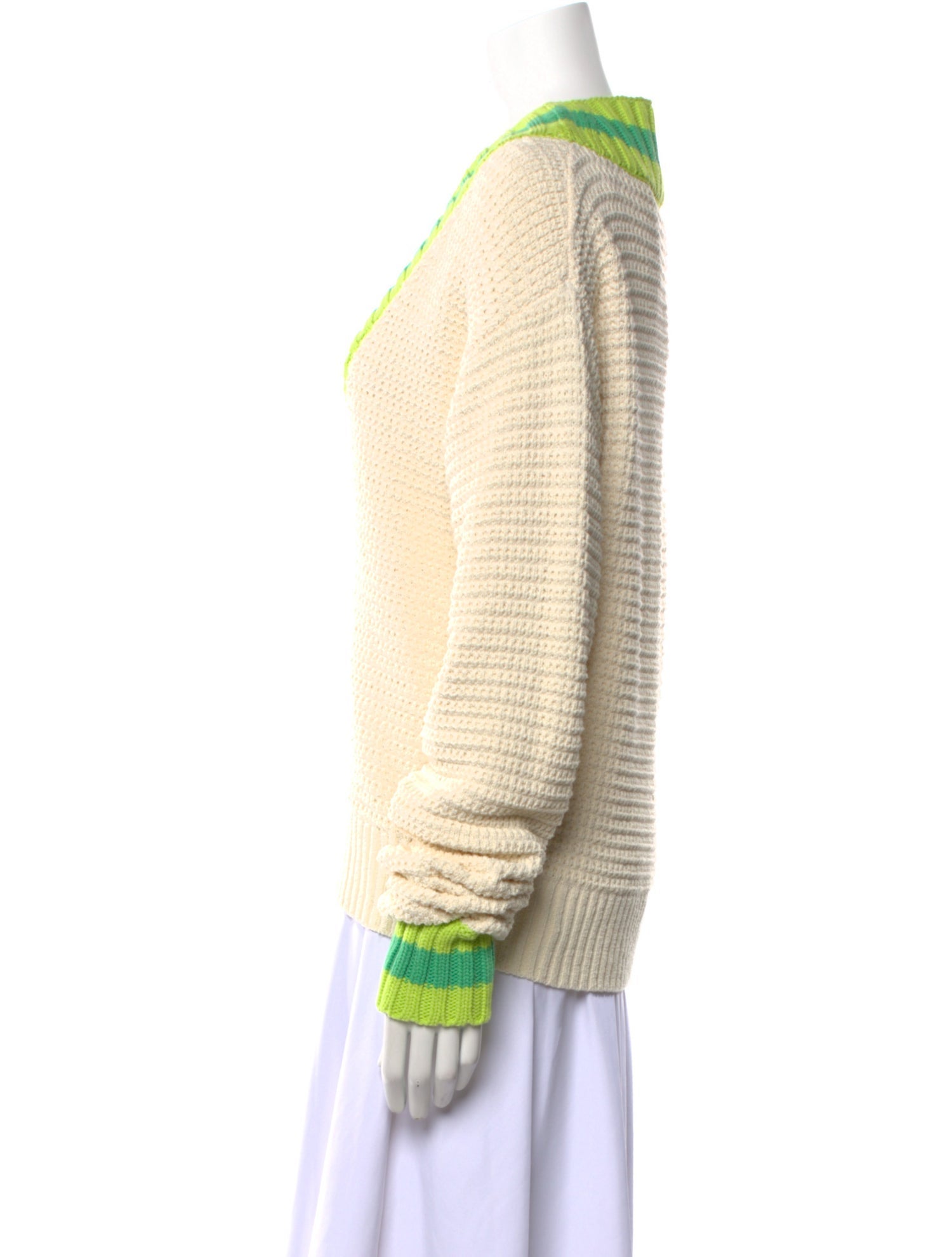 St. John Striped V-Neck Sweater w/ Tags