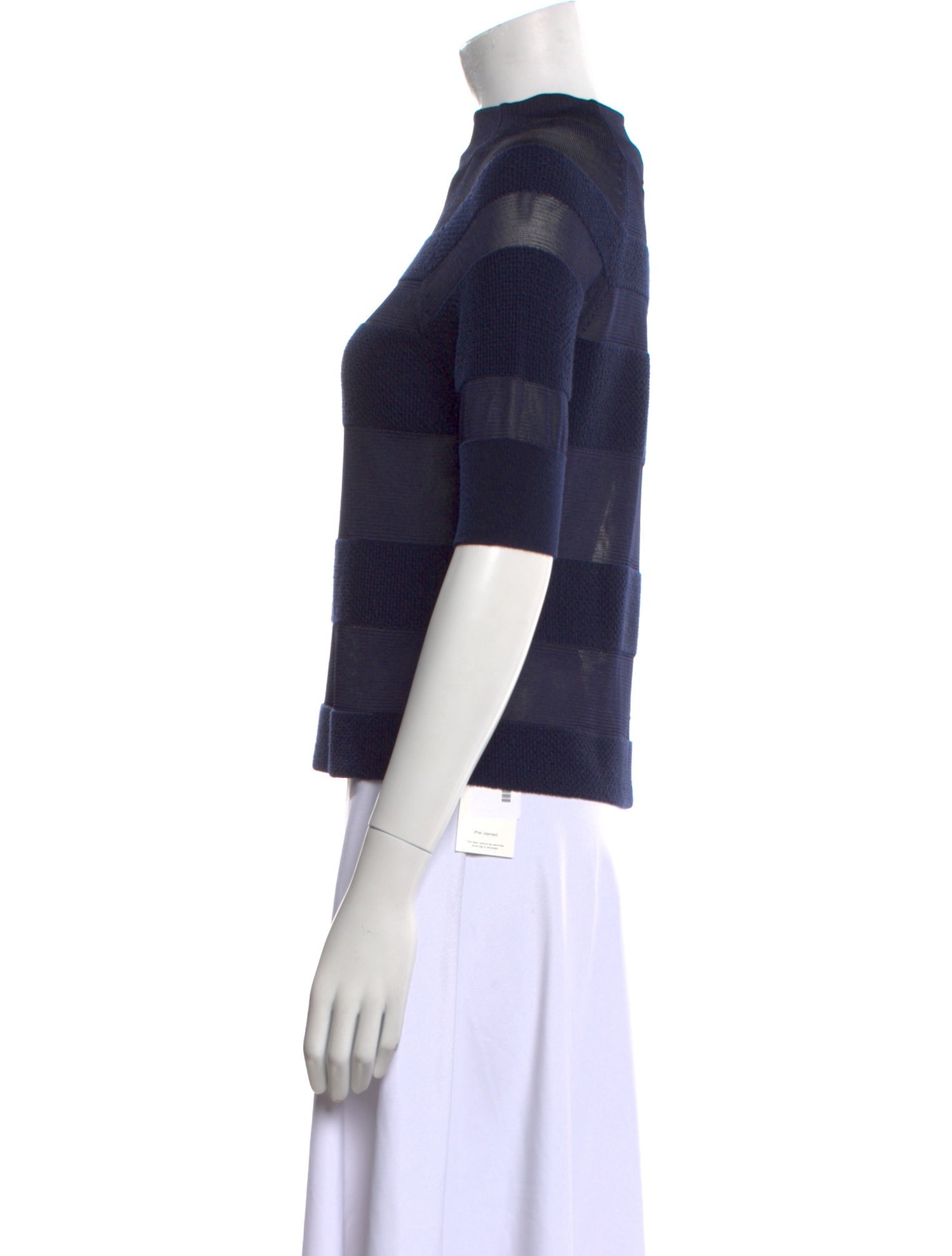 St. John Striped Mock Neck Sweater w/ Tags