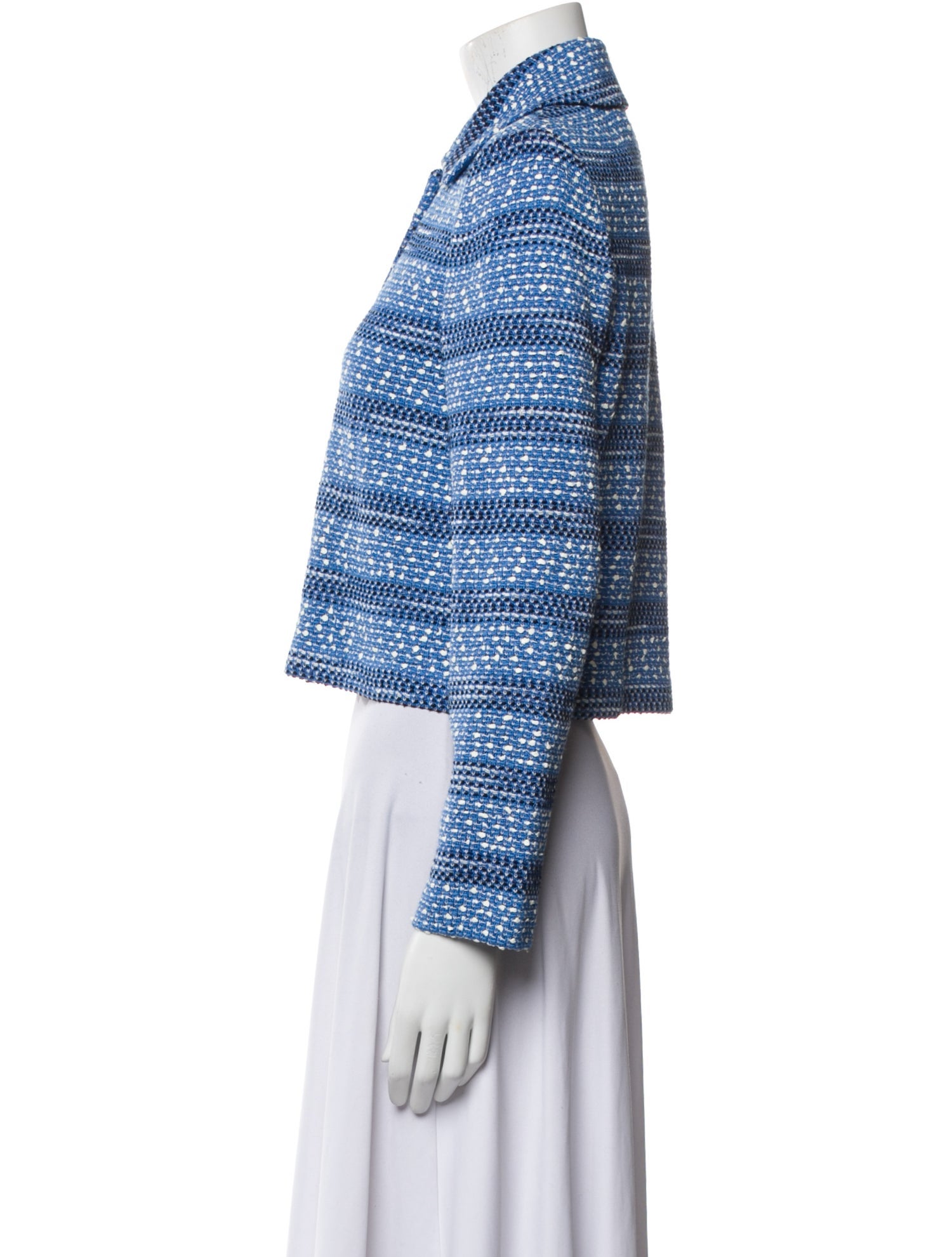 St. John Tweed Pattern Denim Jacket