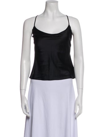St. John Scoop Neck Sleeveless Top