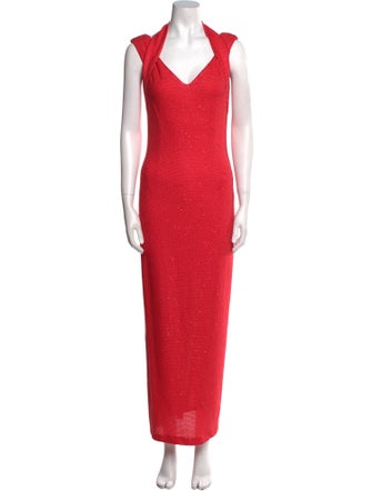 St. John V-Neck Long Dress