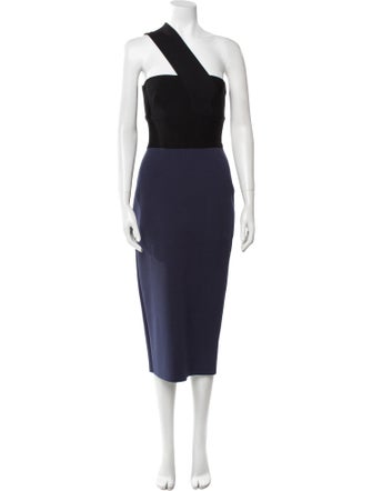 St. John One-Shoulder Long Dress